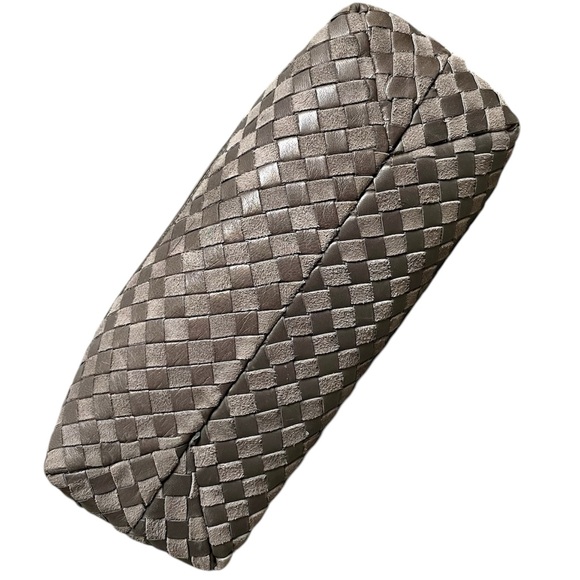 Bally Gray Woven Leather & Suede Vintage Intrecciato Double Strap Shoulder Bag - Picture 6 of 14